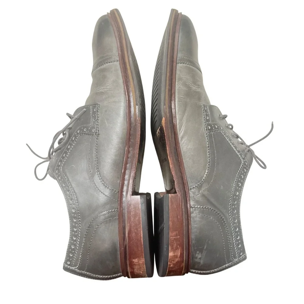 Cole Haan Men's Oxford Shoes 13 M Driftwood Gray Leather Cap‎ Toe C25400 Good